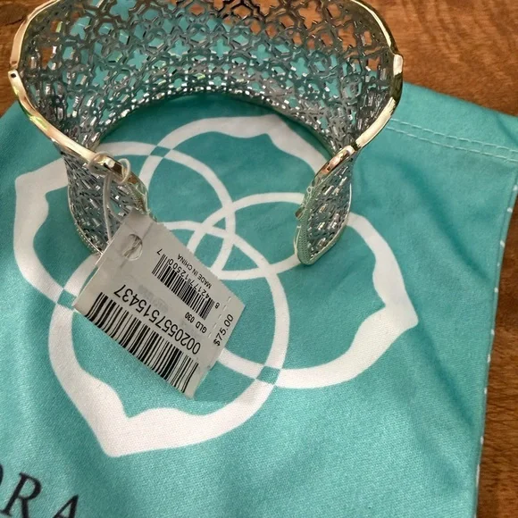 Kendra Scott Silver Intricate Candice silver and gold Cuff Bracelet one size NWT - Picture 6 of 10
